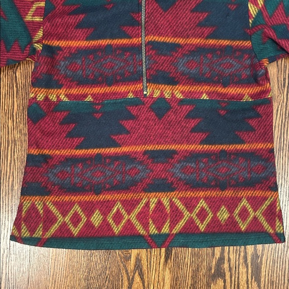 Vintage 90s Aztec Patterned Fleece Half Zip Sweater - Picture 6 of 7